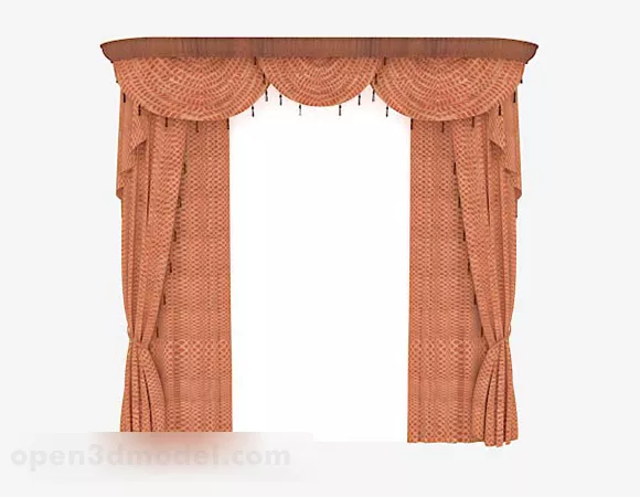 Brown Tassel Curtain 3d model Brown Tassel Curtain 3d model