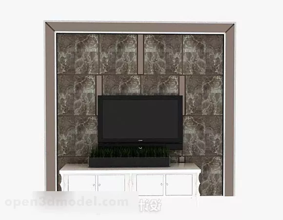 Brown Tv Wall Decoration 3d model Brown Tv Wall Decoration 3d model