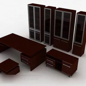 Brown Wood Combination Home Cabinet 3d model