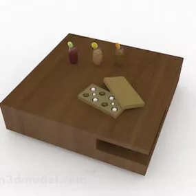 Brown Wood In Small Coffee Table 3d model