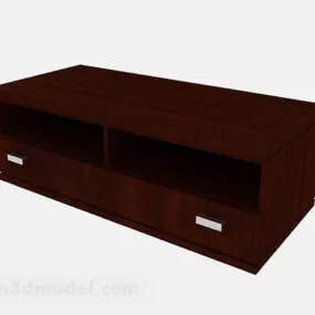 Brown Wood Simple Tv Cabinet 3d model