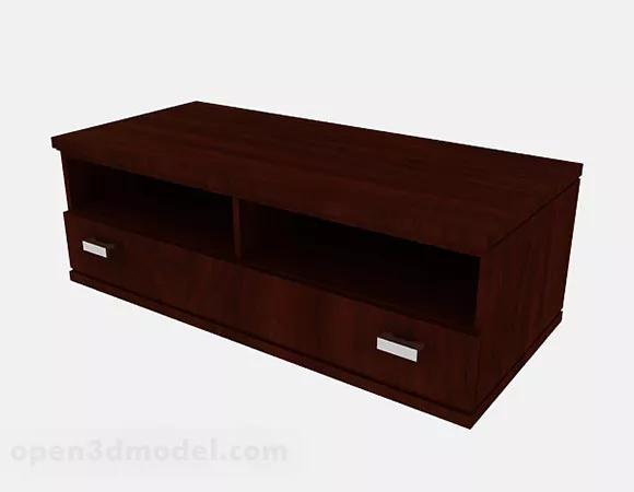 Brown Wood Simple Tv Cabinet 3d model Brown Wood Simple Tv Cabinet 3d model