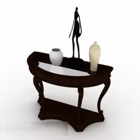 Brown Wooden Bauble Table 3d model