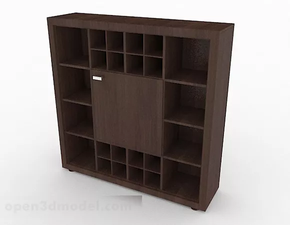 Bookcase Cabinet With Shelf Inside 3d model