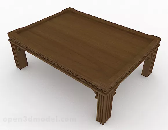 Brown Wooden Coffee Table 3d model Brown Wooden Coffee Table 3d model