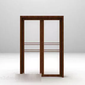 Brown Wooden Door Recommended 3d model