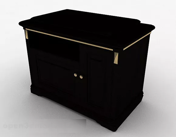 Brown Wooden Entrance Cabinet 3d model Brown Wooden Entrance Cabinet 3d model