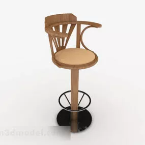 Brown Wooden High Chair 3d model