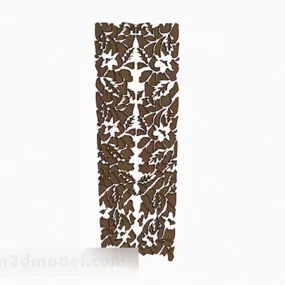 Brown Wooden Hollow Carved Partition 3d model