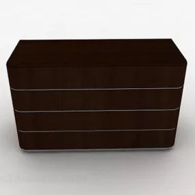 Brown Wooden Home Cabinet 3d model