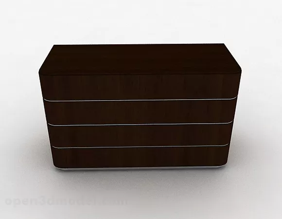 Brown Wooden Home Cabinet 3d model Brown Wooden Home Cabinet 3d model
