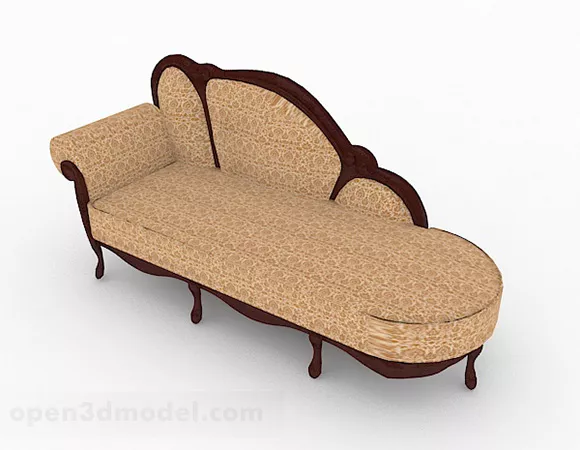 Brown Wooden Multi-seats Sofa Decor 3d model Brown Wooden Multi-seats Sofa Decor 3d model