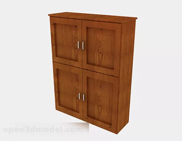 Brown Wooden Home Wardrobe 3d model Brown Wooden Home Wardrobe 3d model