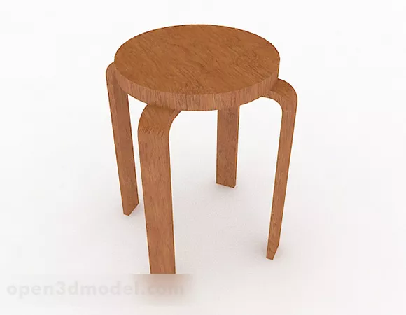 Brown Wood Round Chair 3d model Brown Wood Round Chair 3d model