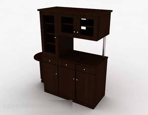 Brown Living Room Display Cabinet 3d model Brown Living Room Display Cabinet 3d model