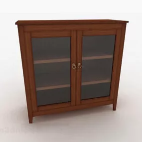 Brown Wooden Locker 3d model