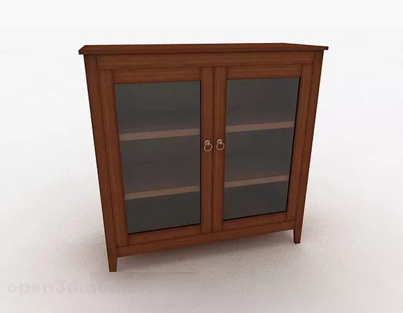 Brown Wooden Locker 3d model Brown Wooden Locker 3d model
