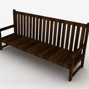 Brown Wooden Lounge Chair Furniture 3d model