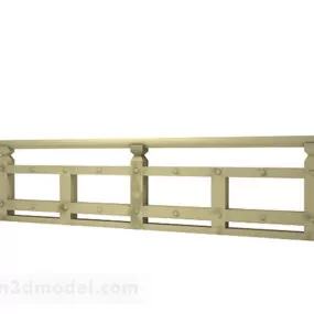 Brown Wooden Railing 3d model