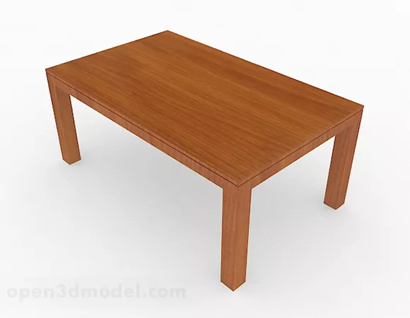 Brown Wooden Rectangular Dining Table Furniture 3d model Brown Wooden Rectangular Dining Table Furniture 3d model