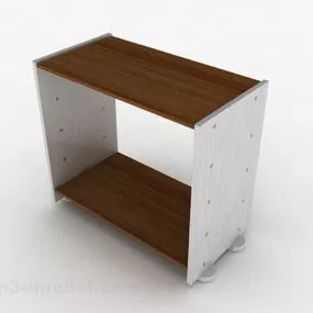 Brown Wooden Shoe Cabinet 3d model