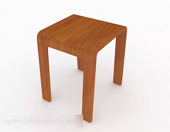Brown Wood Square Lounge Chair 3d model Brown Wood Square Lounge Chair 3d model