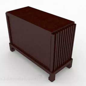 Brown Wooden Storage Cabinet 3d model