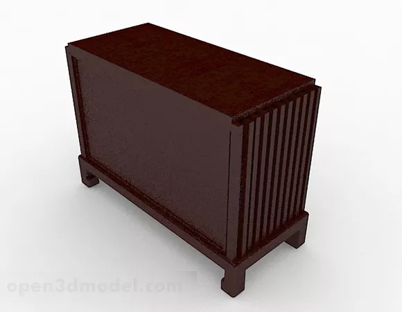 Brown Wooden Storage Cabinet 3d model Brown Wooden Storage Cabinet 3d model