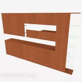 Brown Wooden Wall Cabinet 3d model