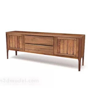 Brown Yellow Wooden Simple Tv Cabinet 3d model