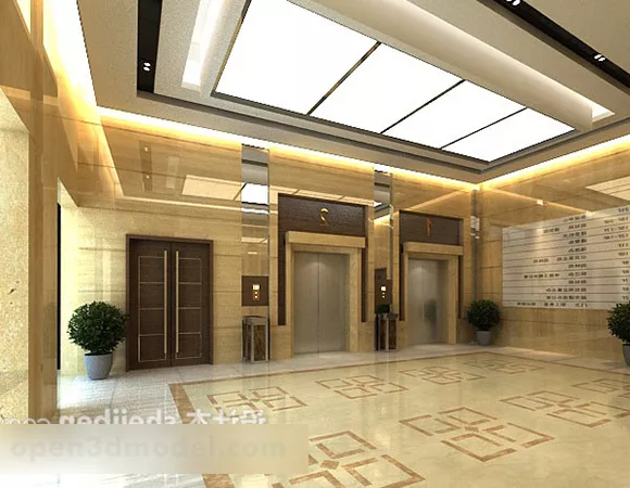 Building Elevator Hall Interior 3d model Building Elevator Hall Interior 3d model