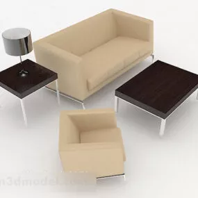 Business Simple Brown Combination Sofa 3d model
