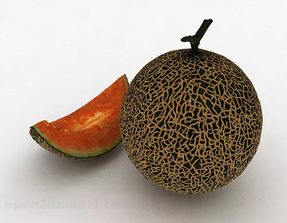 Cantaloupe Fruit 3d model Cantaloupe Fruit 3d model