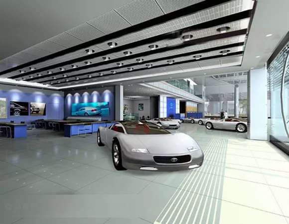 Exhibition Showcase Green Color 3d model