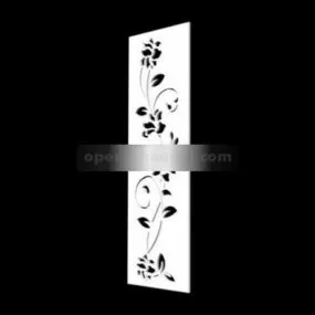 Carved Partition Glass Decoration Interior 3d model