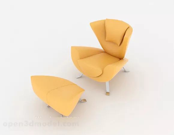 Casual Minimalistic Yellow Chair 3d model Casual Minimalistic Yellow Chair 3d model
