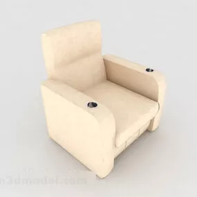 Casual Simple Light Yellow Single Sofa 3d model