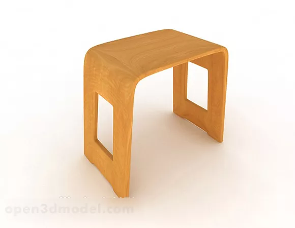 Casual Yellow Wooden Stool 3d model Casual Yellow Wooden Stool 3d model
