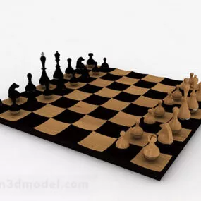 Chess Wooden Style 3d model