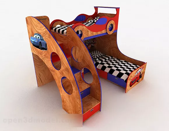 Children Stylized Bunk Bed Furniture 3d model Children Stylized Bunk Bed Furniture 3d model