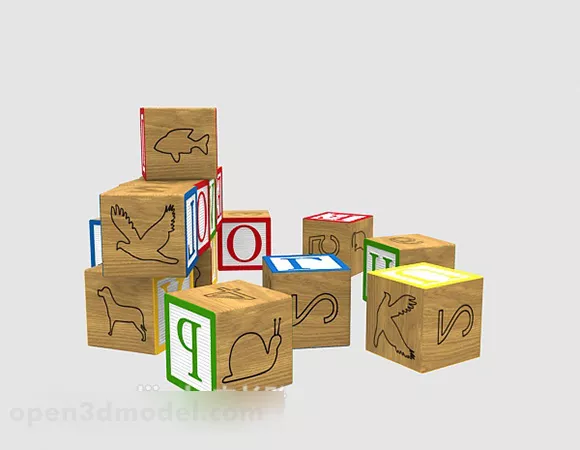 Toddler Wood Blocks 3d model Toddler Wood Blocks 3d model
