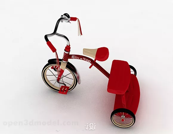 Children Red Tricycle Bike 3d model Children Red Tricycle Bike 3d model