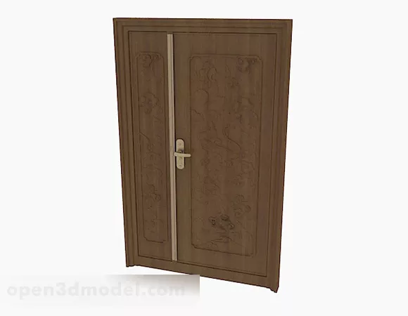 Chinese Carved Wooden Door 3d model Chinese Carved Wooden Door 3d model