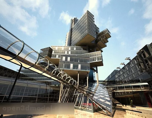 Chinese Commercial Building 3d model Chinese Commercial Building 3d model