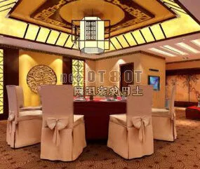 Chinese Food Restaurant Interior 3d model