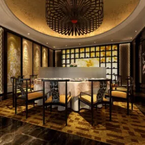 Chinese Hotel Private Room Interior 3d model