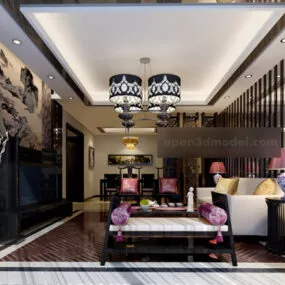 Chinese House Interior 3d model