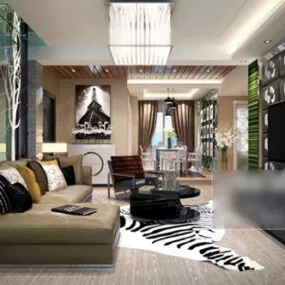 Chinese Living Room Ceiling Decoration Lamp Interior 3d model