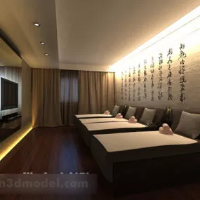 Chinese Living Room Furniture Set Interior 3d model