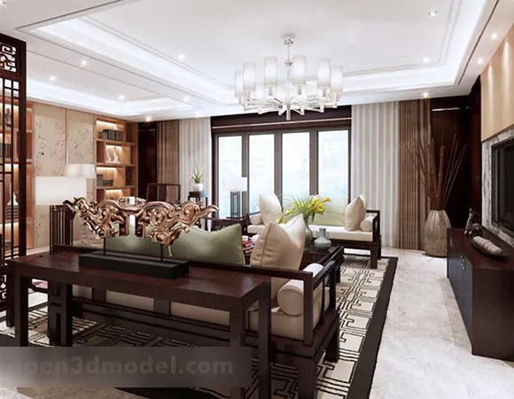 Decorate Partition With Waiting Furniture 3d model